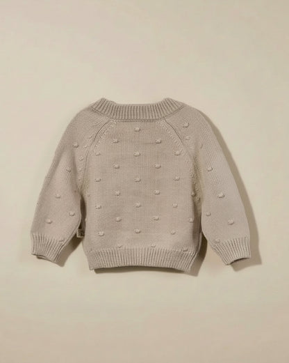 Dotted Cardigan - Cotton - Oatmeal - Petit Filippe