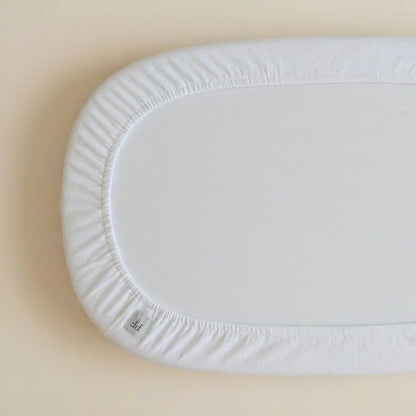 Spannbettlaken aus Leinen passend zu unserer Rattan Wiege – 88 x 47 cm – White