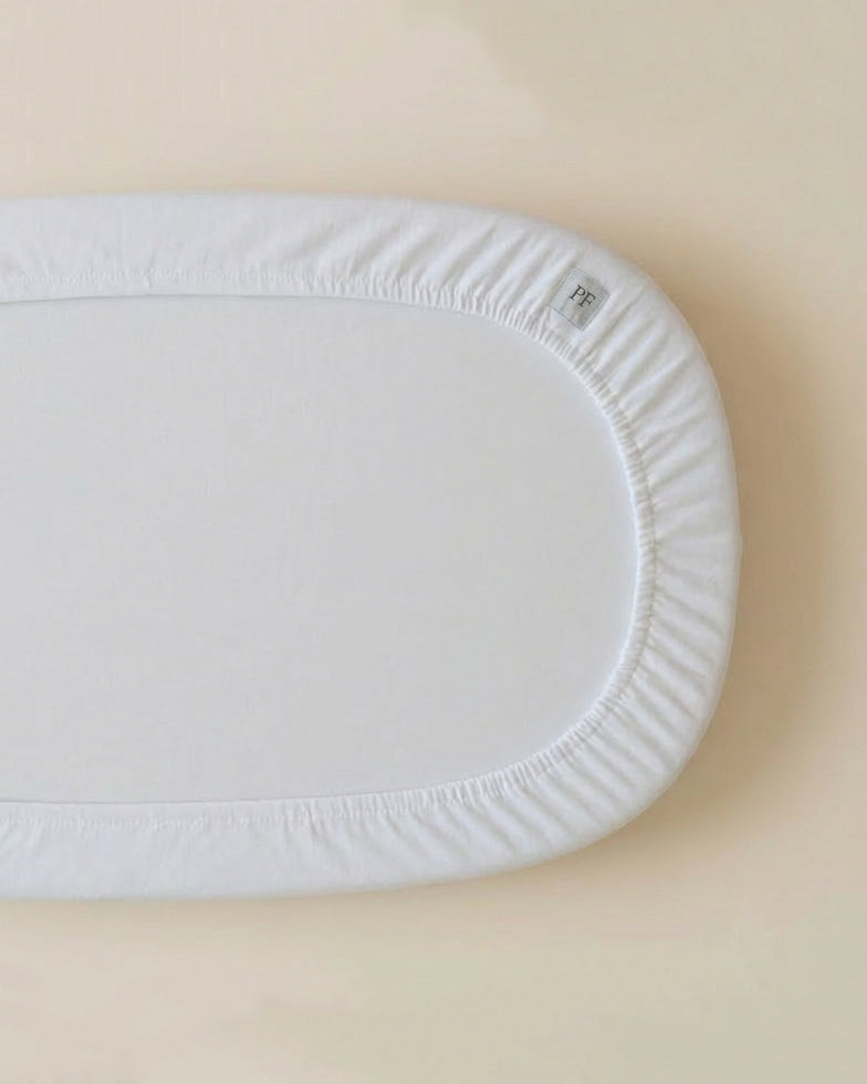 88 x 47 cm - Linen Fitted Sheet - White - Petit Filippe