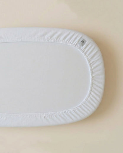 88 x 47 cm - Linen Fitted Sheet - White - Petit Filippe