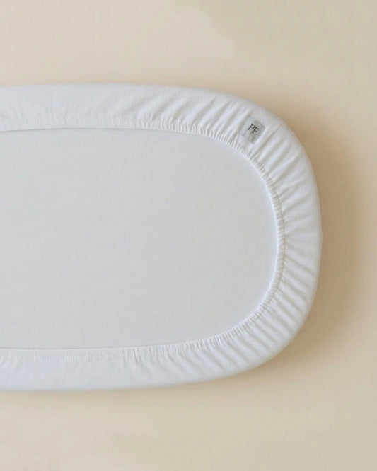 88 x 47 cm - Linen Fitted Sheet - White - Petit Filippe