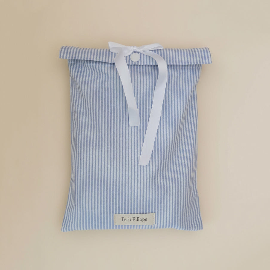 76 x 43 cm - Fitted Sheet to fit our Moses Basket Mattress - Classic Blue Stripe