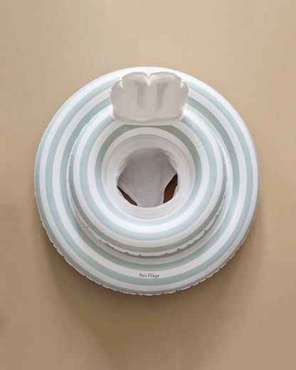 Baby Swim Ring - Misty Blue Stripes - 1-3 y - Petit Filippe