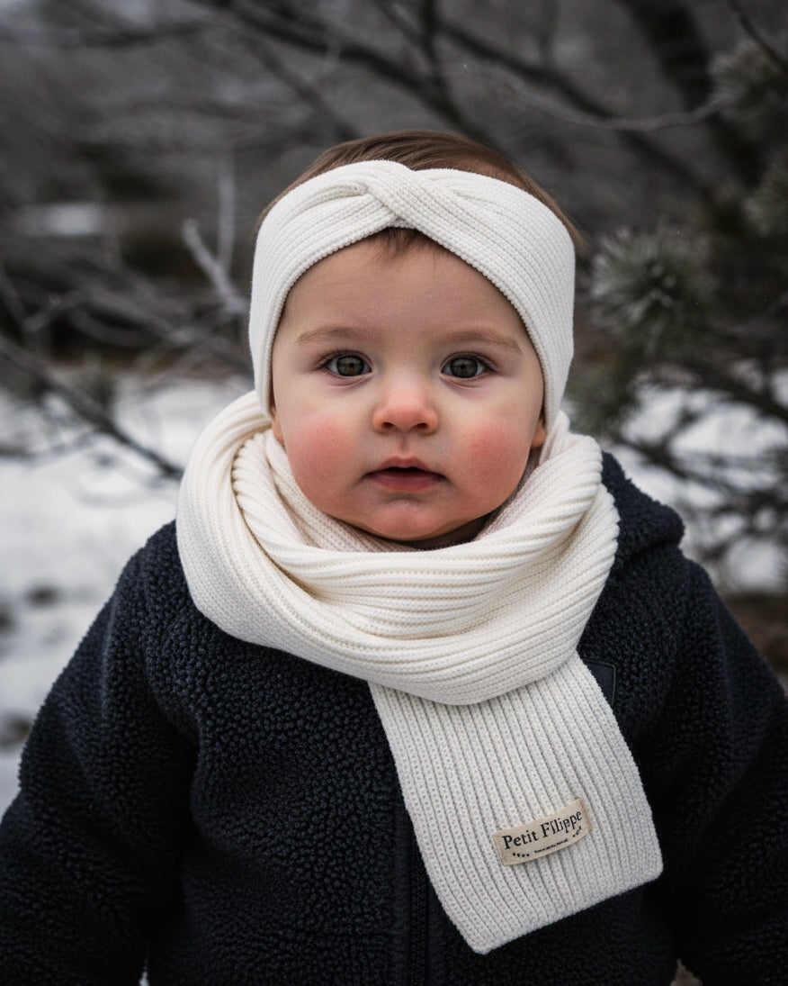 Bandeau tricoté - Coton - Ivoire