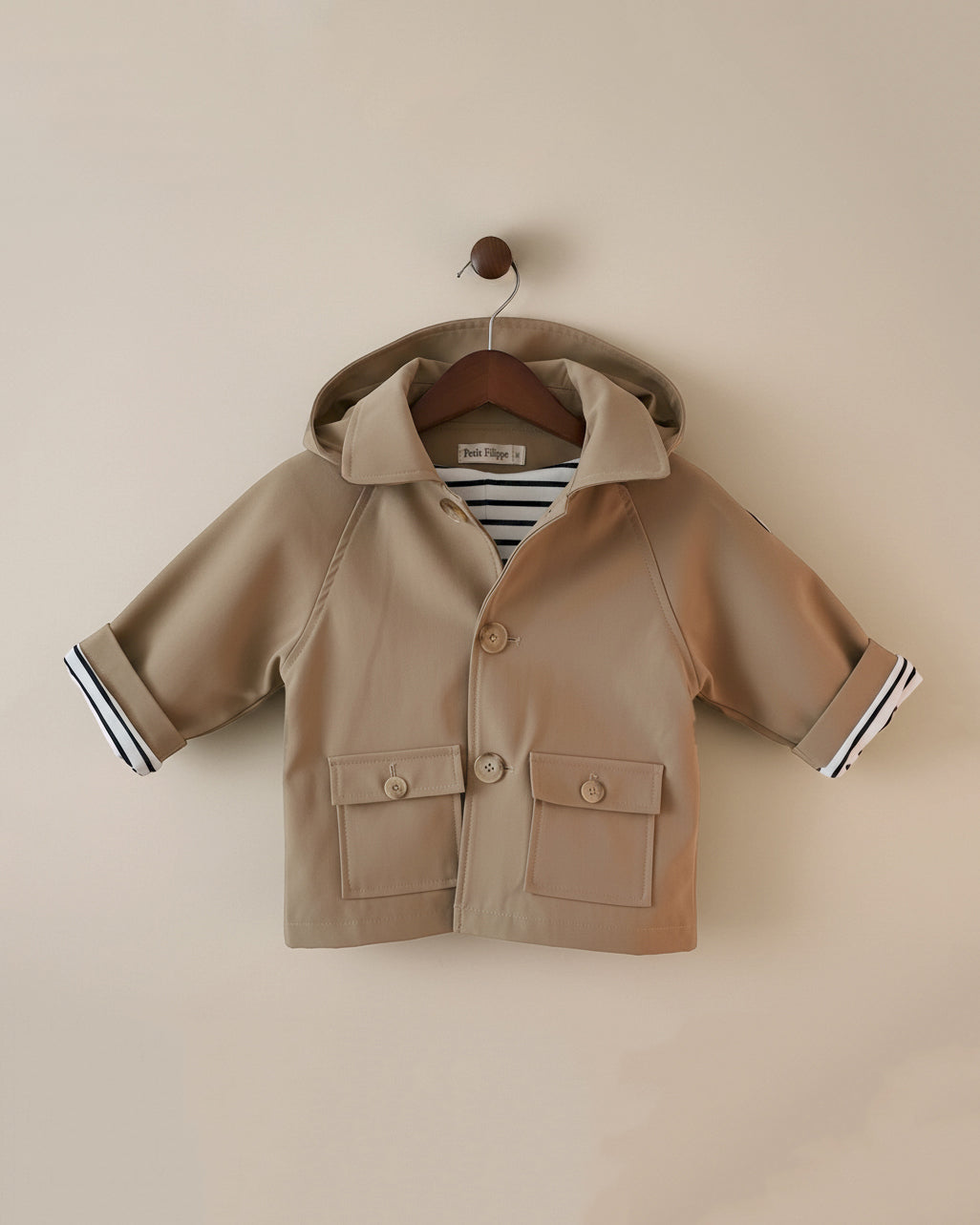 Hooded Coat - Café au Lait - Petit Filippe