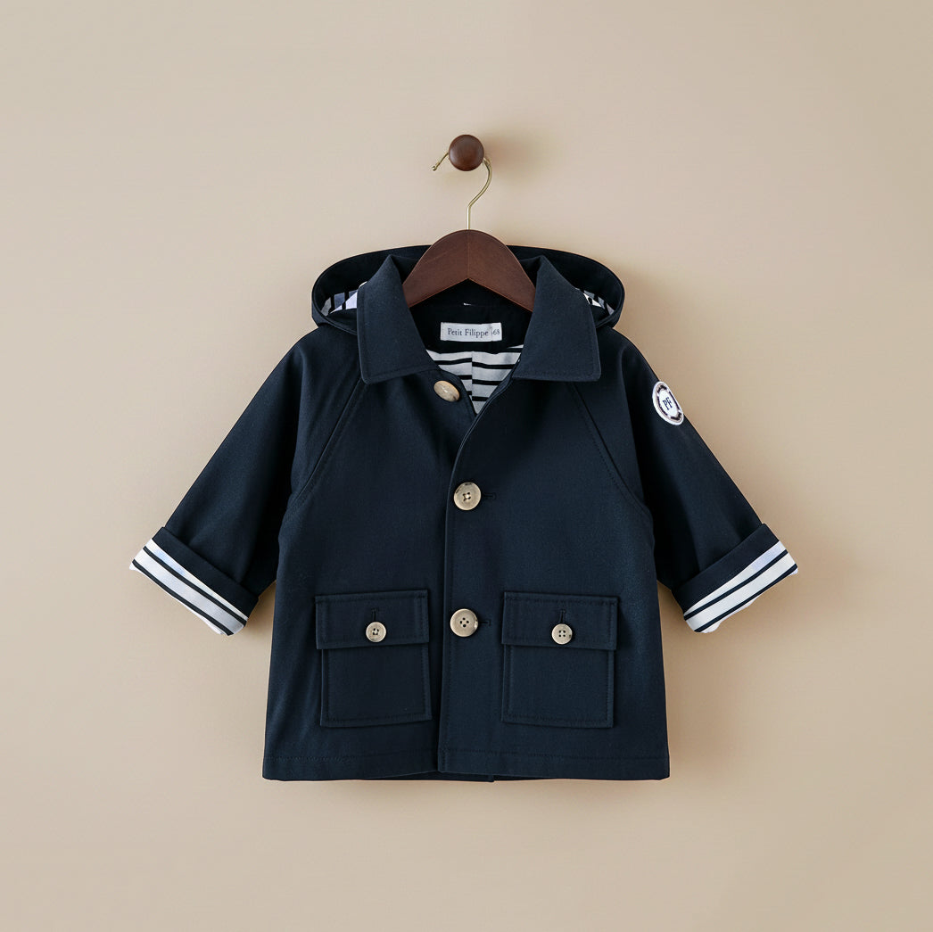 Manteau à capuche - Bleu Nuit