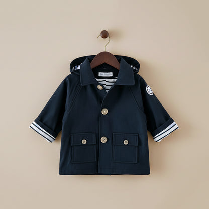 Manteau à capuche - Bleu Nuit