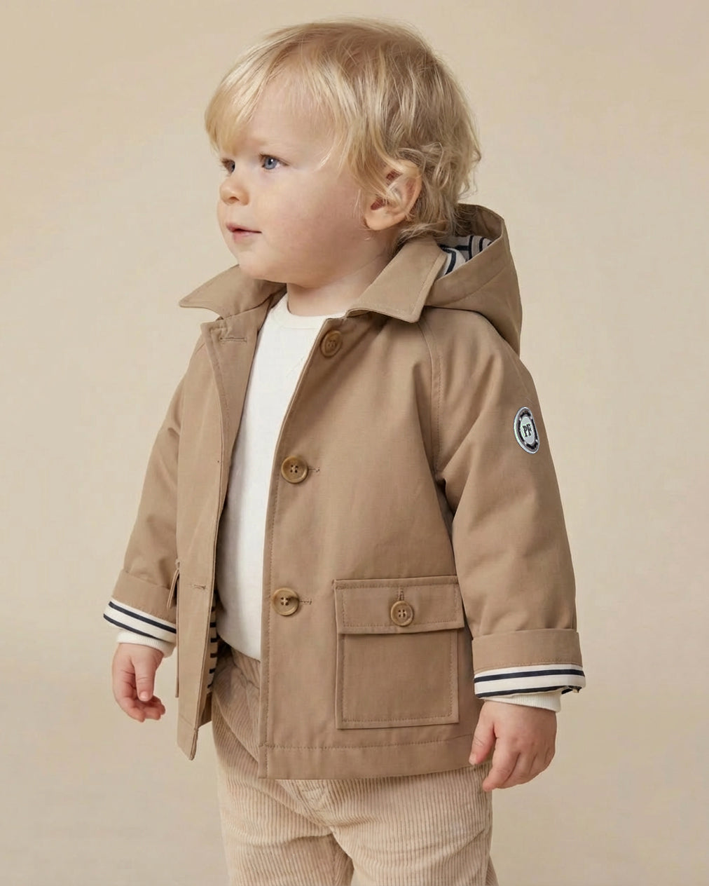 Hooded Coat - Café au Lait - Petit Filippe