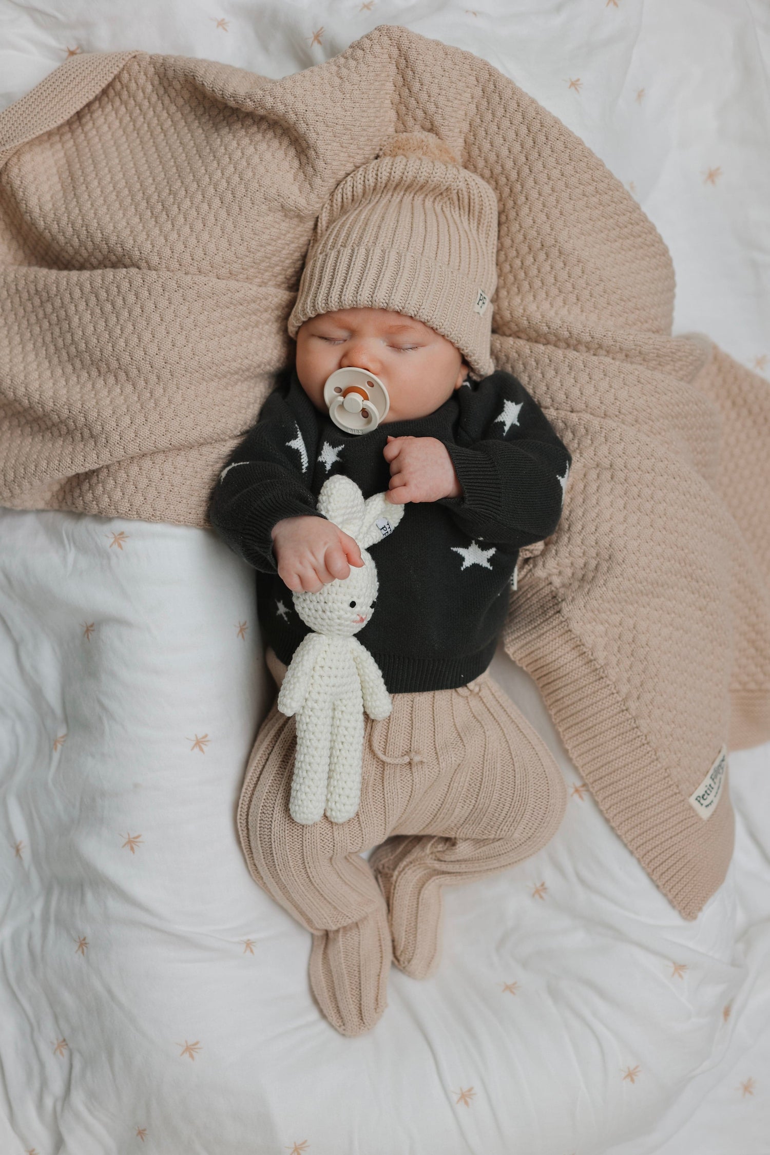 Knitted Footed Leggings - Cotton - Oatmeal - Petit Filippe