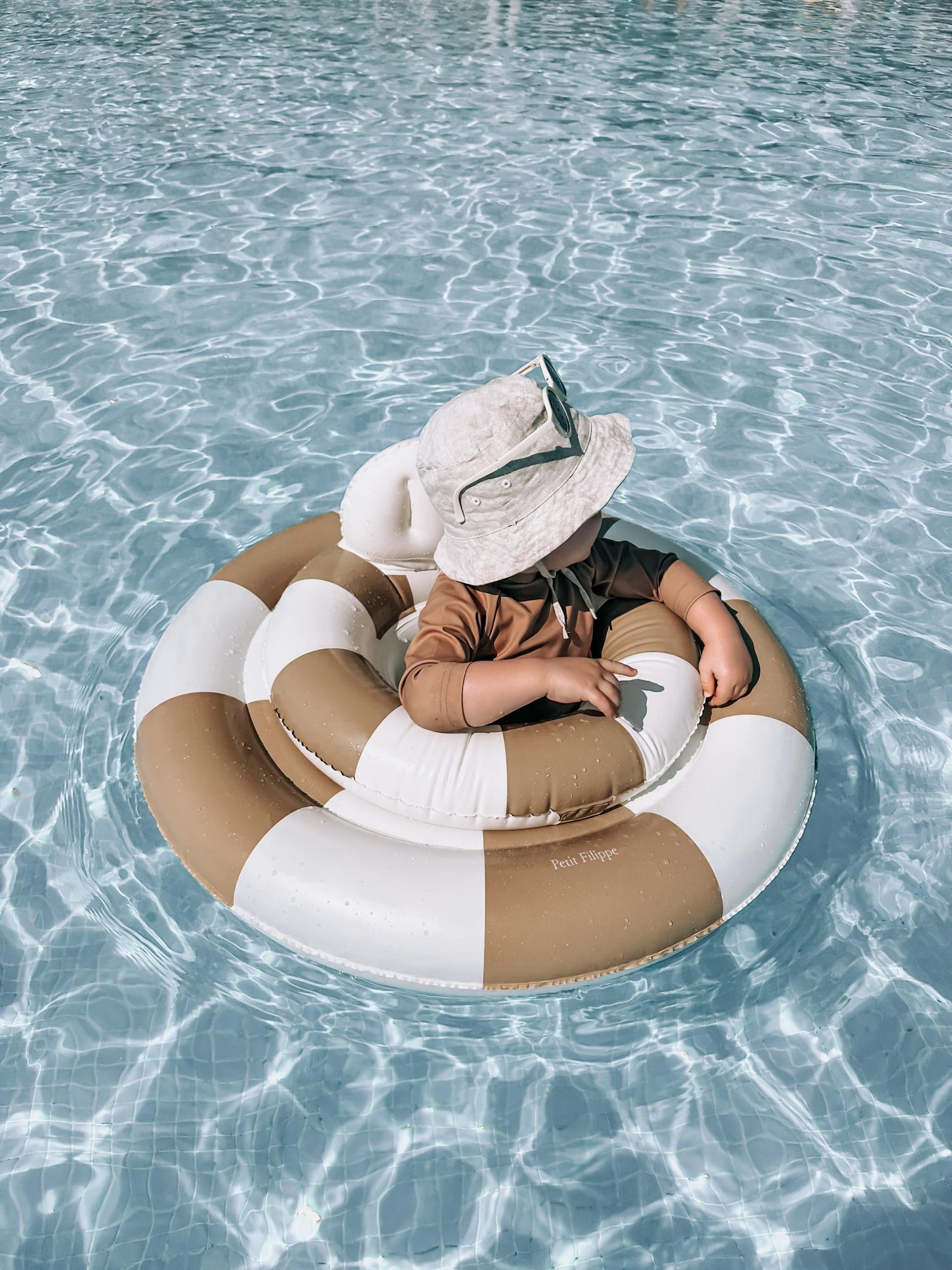 Baby Swim Ring - Beige Stripes - 1-3 y - Petit Filippe