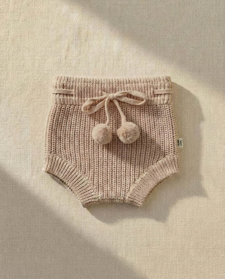 Knitted Bloomers - Cotton - Oatmeal - Petit Filippe