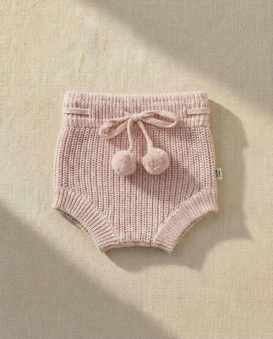 Knitted Bloomers - Cotton - Peony Pink - Petit Filippe