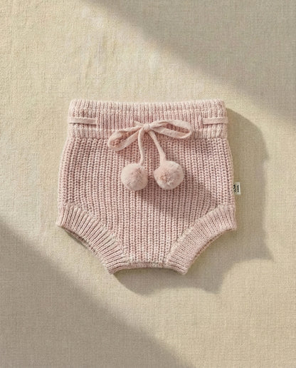 Knitted Bloomers - Cotton - Peony Pink - Petit Filippe