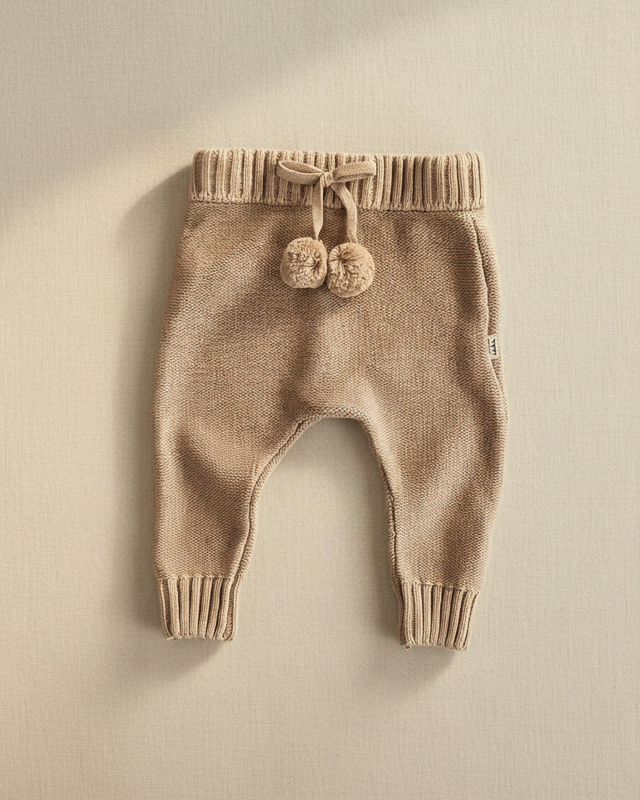 Knitted Pants - Cotton - Beige - Petit Filippe