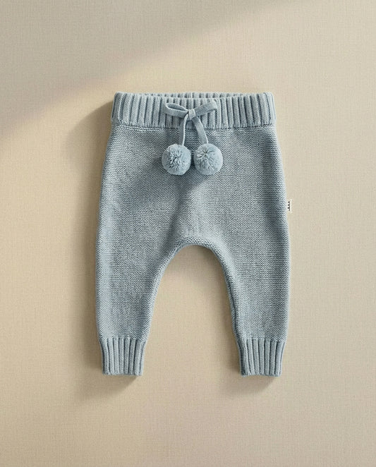 Knitted Pants - Cotton - Misty Blue - Petit Filippe