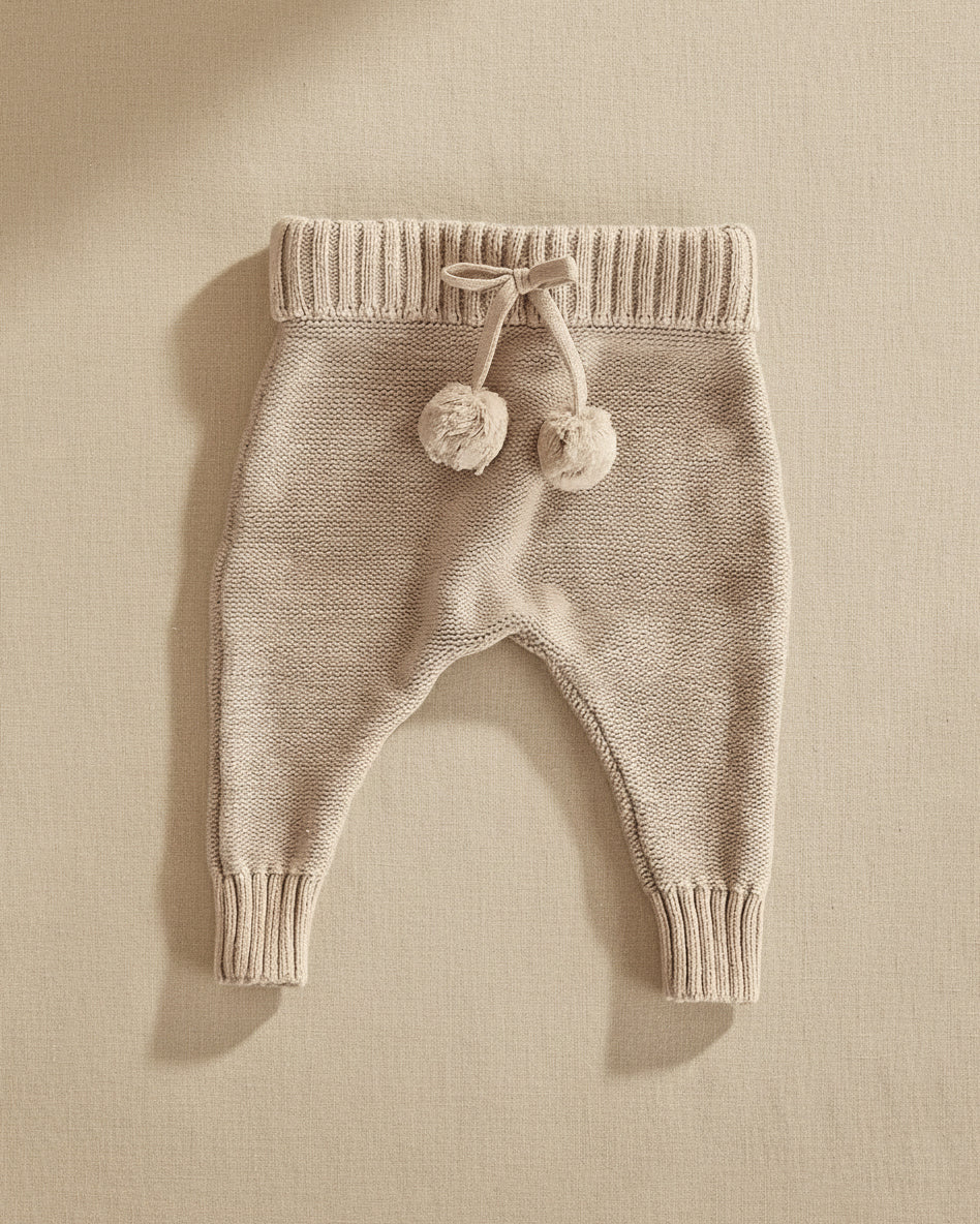 Knitted Pants - Cotton - Oatmeal - Petit Filippe