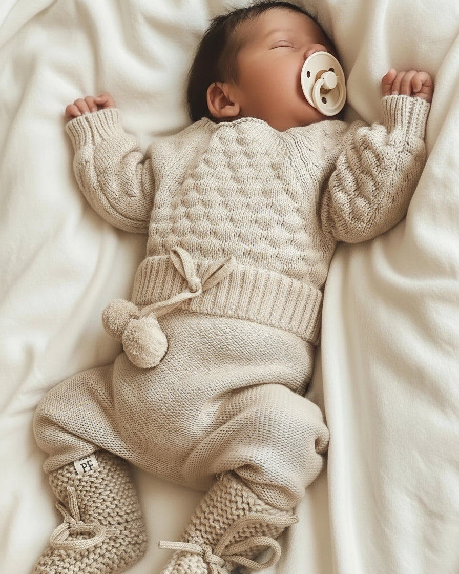 Knitted Pants - Cotton - Oatmeal - Petit Filippe