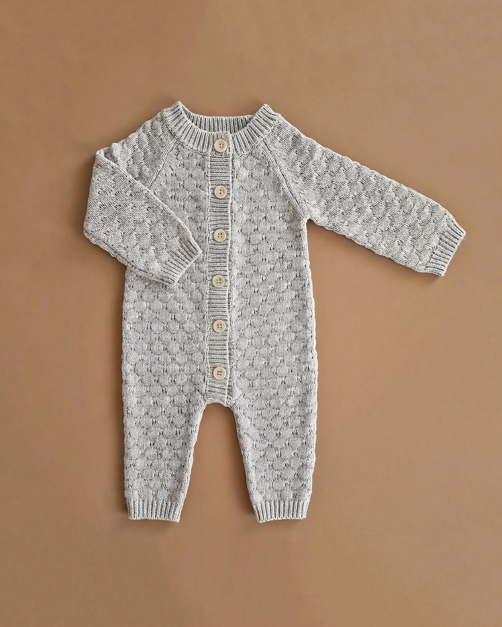 Knitted Playsuit - Cotton - Grey - Petit Filippe