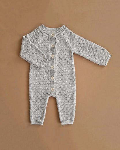 Knitted Playsuit - Cotton - Grey - Petit Filippe