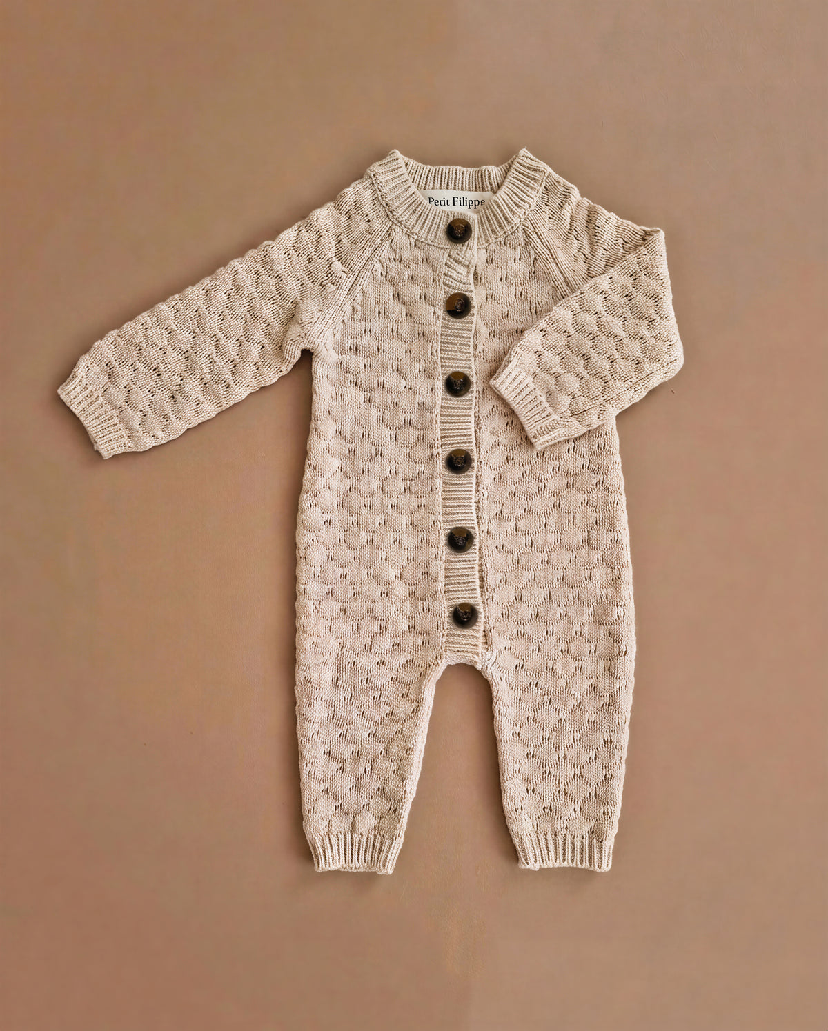 Knitted Playsuit - Cotton - Oatmeal