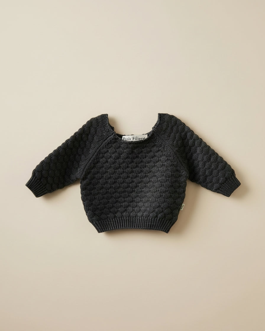 Knitted Sweater - Cotton - Graphite - Petit Filippe