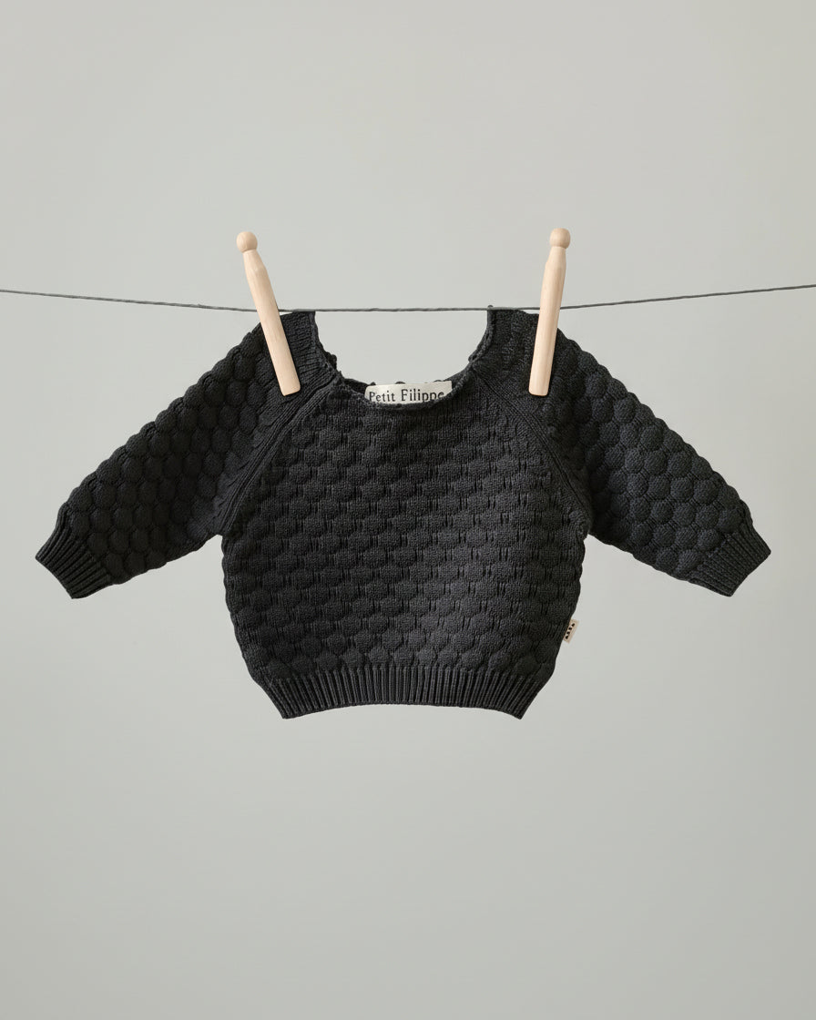Knitted Sweater - Cotton - Graphite - Petit Filippe