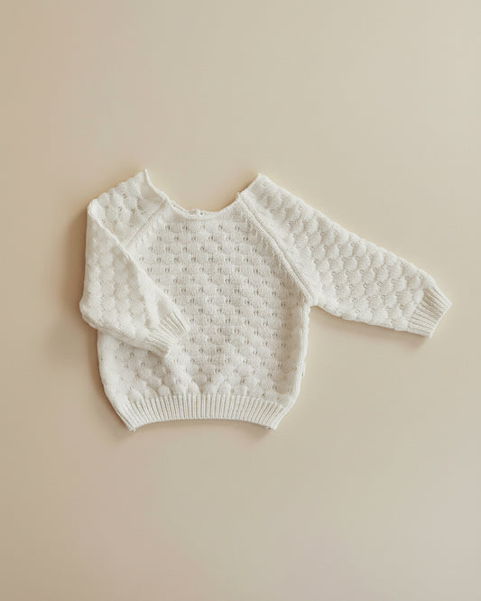 Knitted Sweater - Cotton - Ivory - Petit Filippe