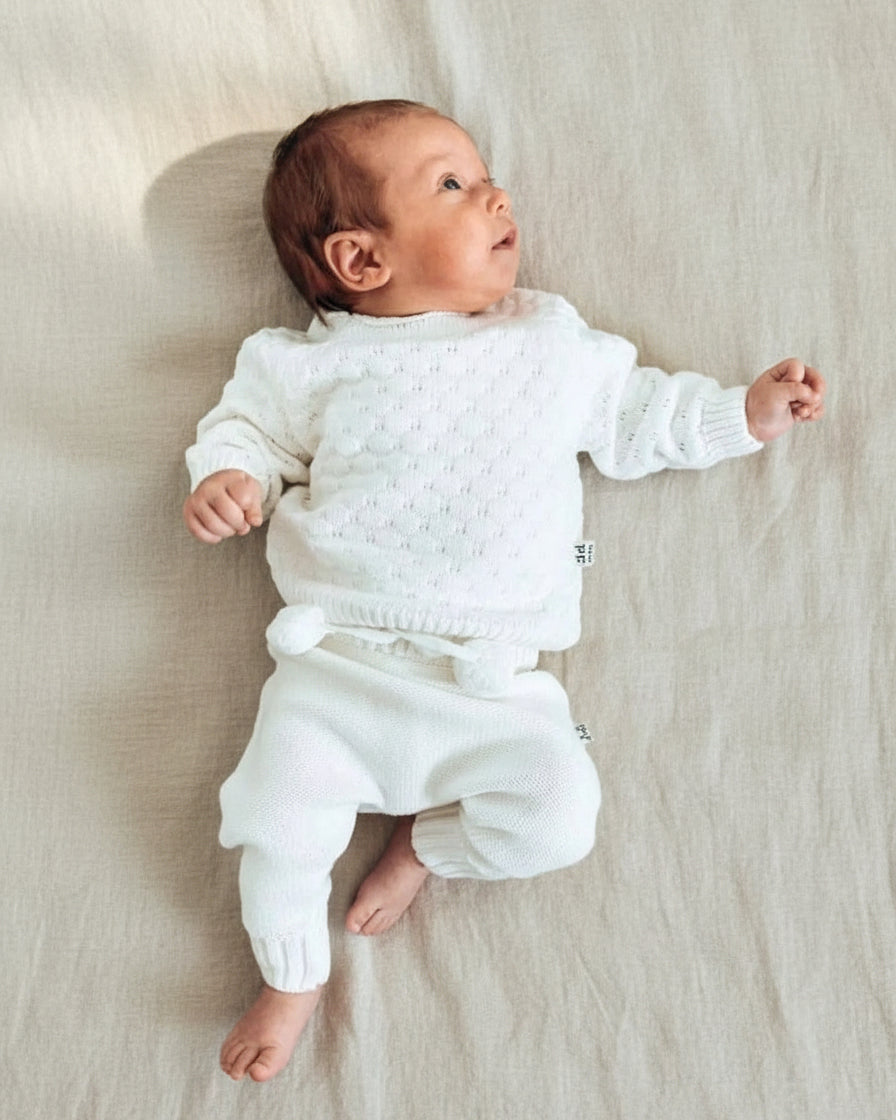 Knitted Sweater - Cotton - Ivory - Petit Filippe