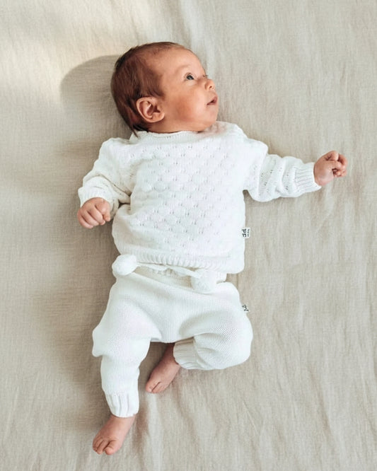 Knitted Sweater - Cotton - Ivory - Petit Filippe