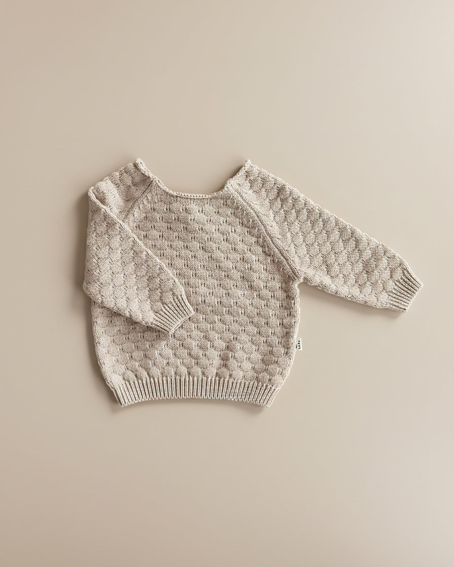 Knitted Sweater - Cotton - Oatmeal - Petit Filippe