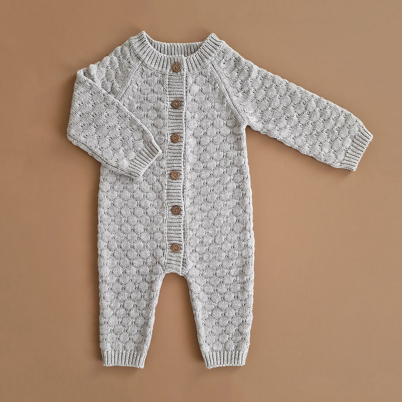 Knitted Playsuit - Cotton - Grey - Petit Filippe