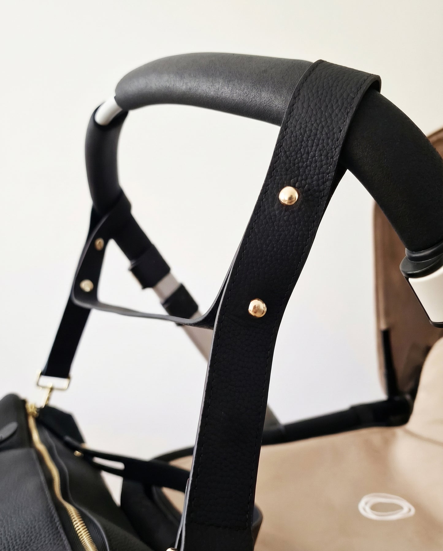 The Classic Leather Diaper Bag - Black - Gold Hardware - Petit Filippe