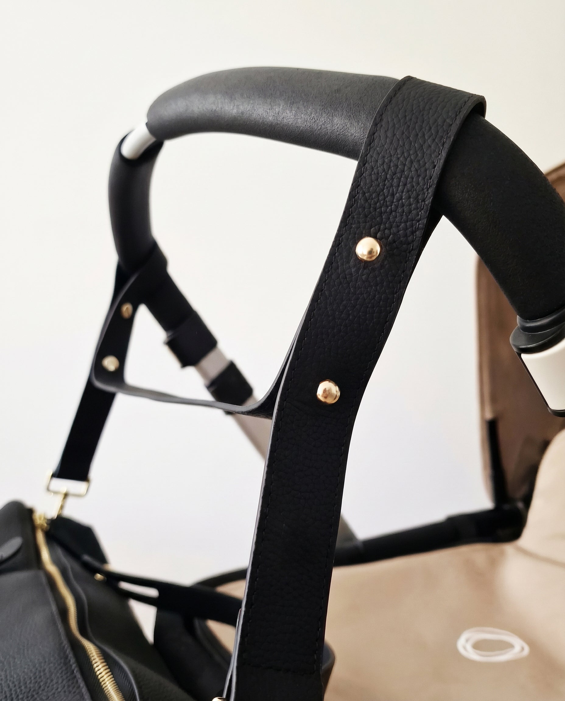 The Classic Leather Diaper Bag - Black - Gold Hardware - Petit Filippe