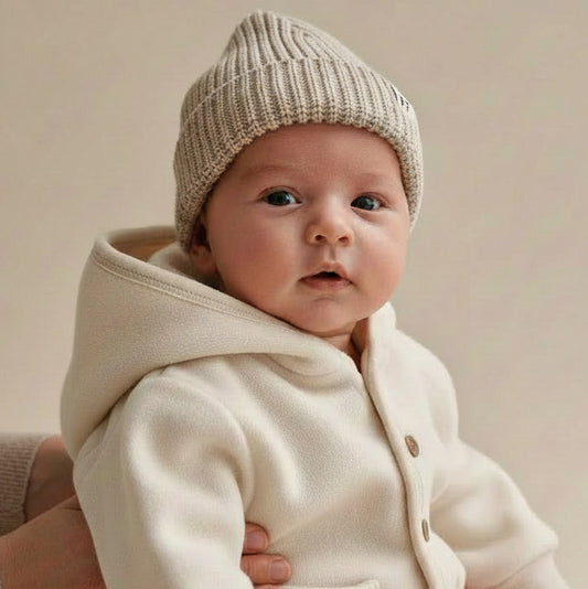 Merino Wool Fleece Jacket - Natural