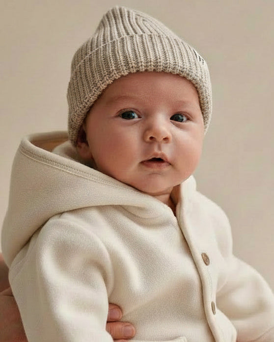 Merino Wool Fleece Jacket - Natural - Petit Filippe