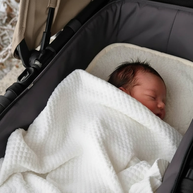 Sous-couche en laine mérinos - Taille matelas de poussette