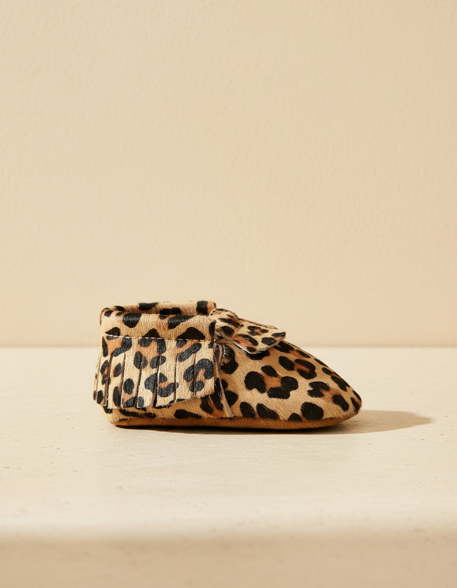 Baby - Pony Hair Moccasins - Leopard is a neutral - Petit Filippe