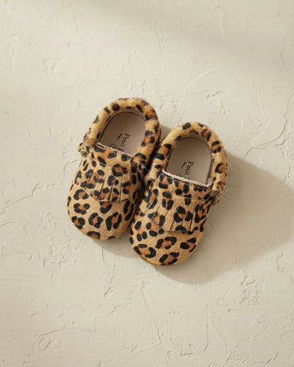 Baby - Pony Hair Moccasins - Leopard is a neutral - Petit Filippe