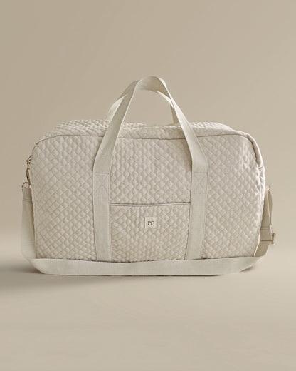 Quilted Diaper Bag - Natural Linen/Cotton Blend - Petit Filippe