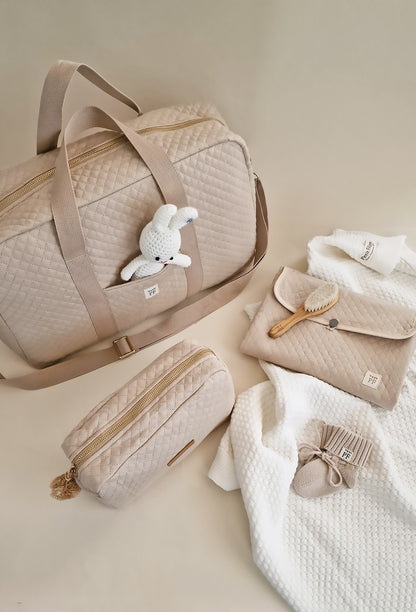 Quilted Mommy Bag - Oatmeal - Petit Filippe