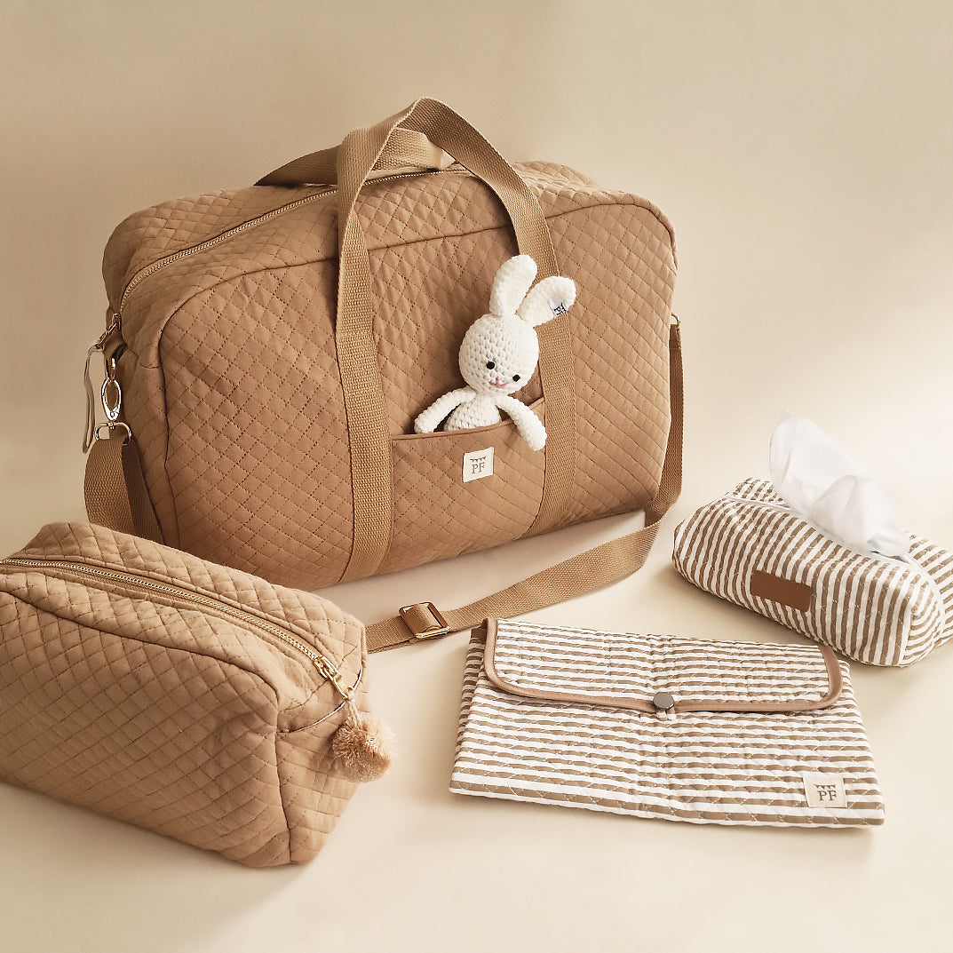 Quilted Mommy Bag - Beige