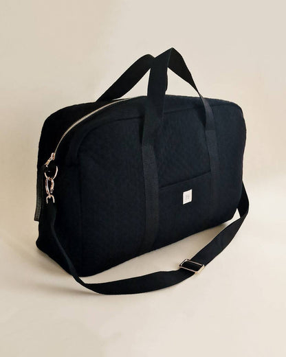 Quilted Diaper Bag - Black - Petit Filippe