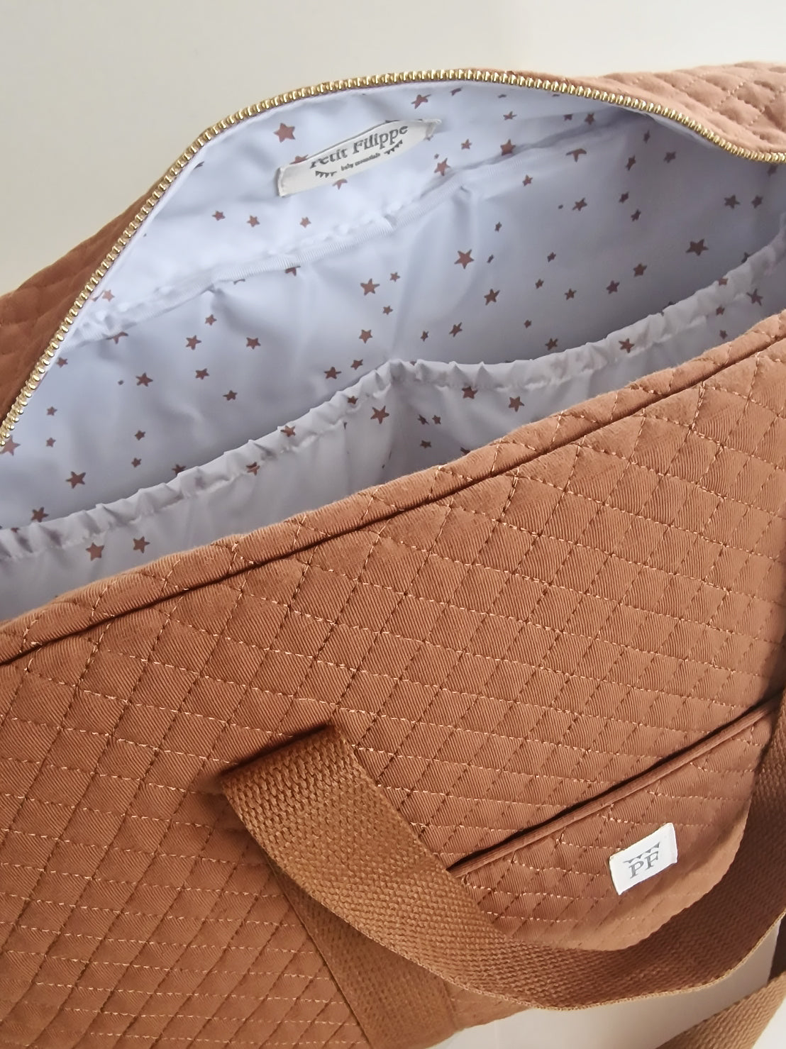 Quilted Mommy Bag - Brick - Petit Filippe