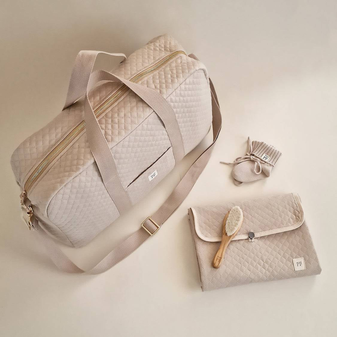 Quilted Changing Mat - Oatmeal - Petit Filippe