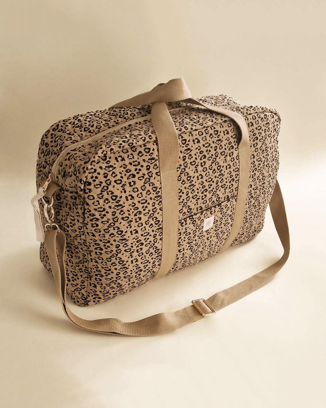 Quilted Diaper Bag - Leopard - Petit Filippe