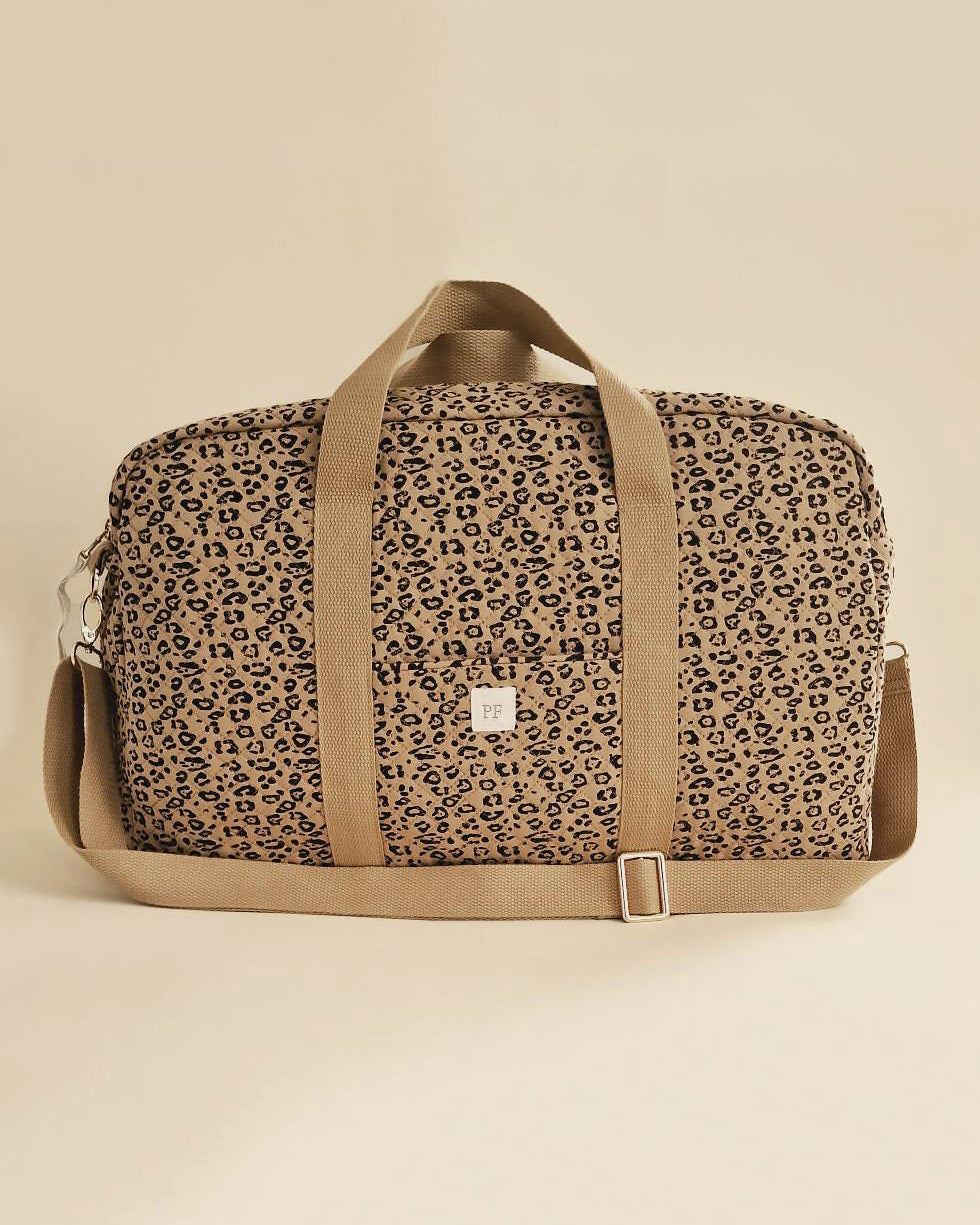 Quilted Diaper Bag - Leopard - Petit Filippe