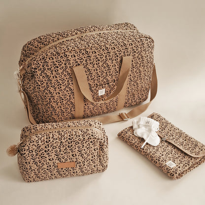 Quilted Toiletry Bag - Leopard - Petit Filippe