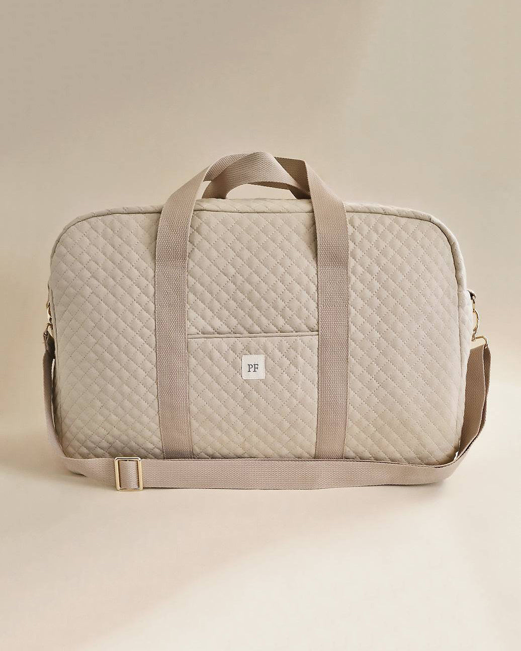Quilted Diaper Bag - Oatmeal - Petit Filippe