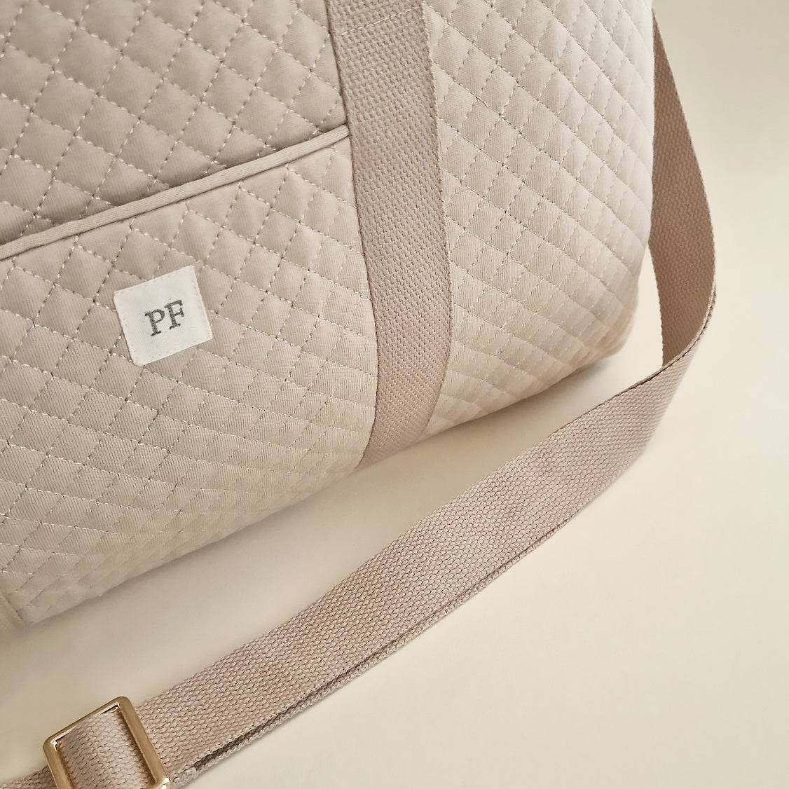 Quilted Diaper Bag - Oatmeal - Petit Filippe