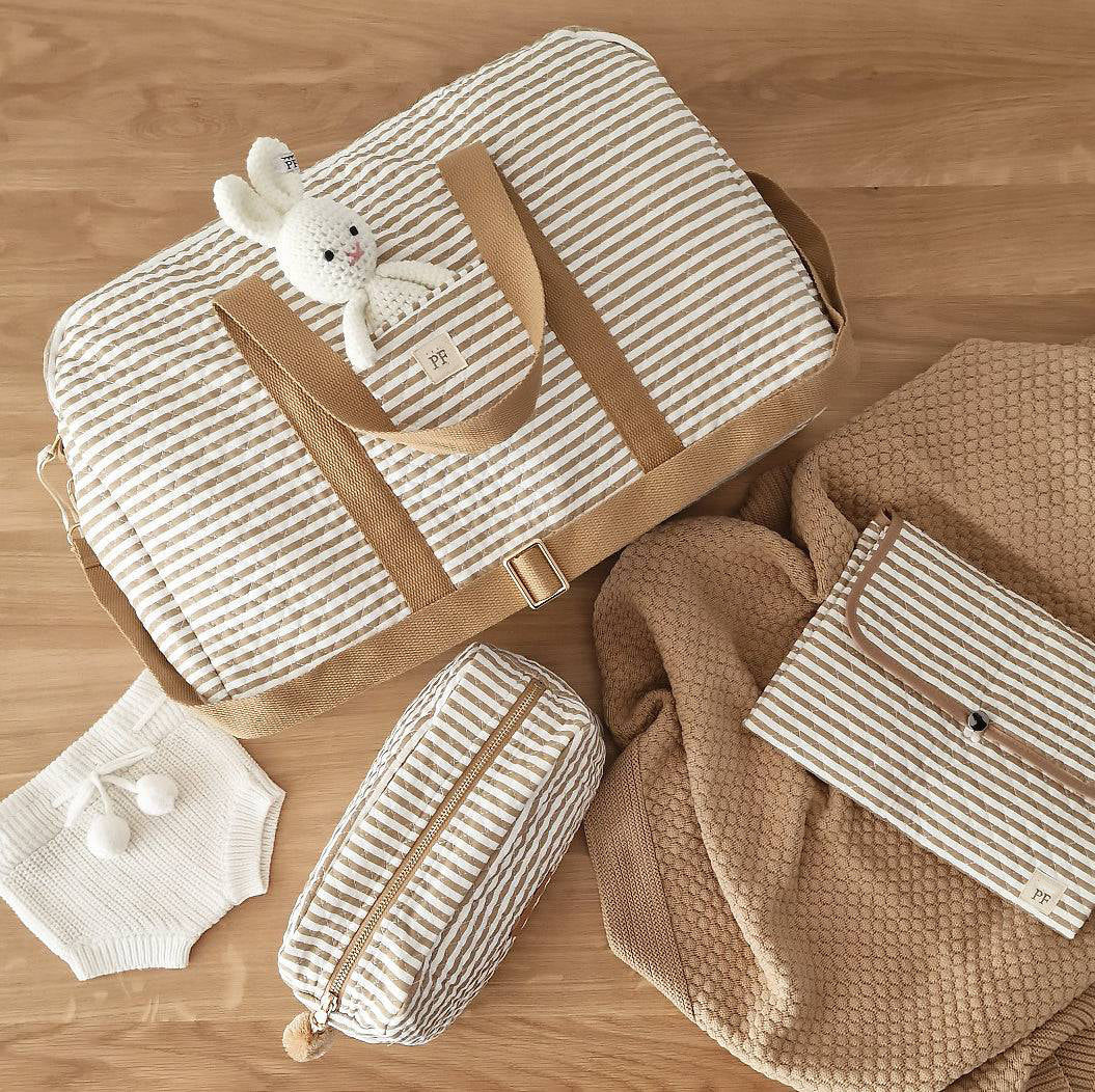 Quilted Diaper Bag - Striped - Petit Filippe